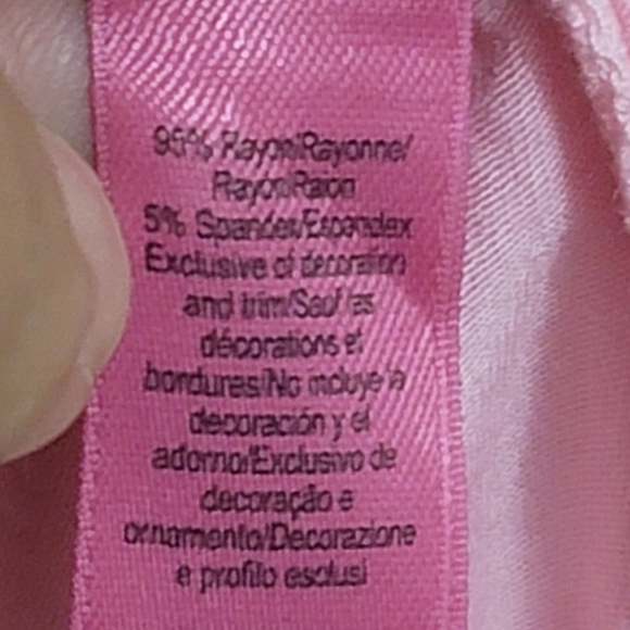 Betsey Johnson Pink Bedazzled V neck T-Shirt Sz Large - Picture 7 of 10